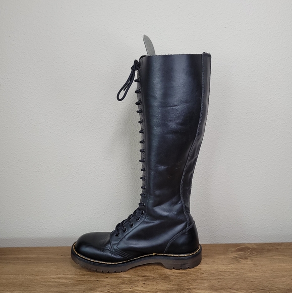 Vintage 80s Dr. Martens 20 Eye RARE New Insoles & Laces Black Leather Sz 7 - Picture 13 of 17